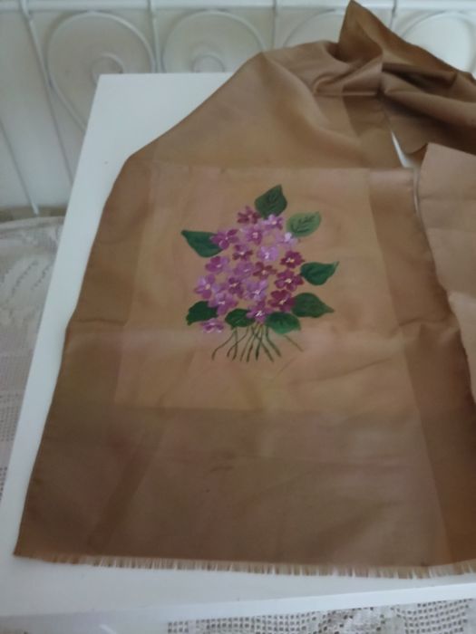 Écharpe pintada à mão, vintage