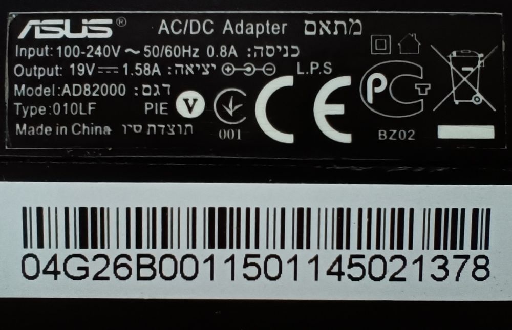 Блок живлення , адаптер, до ноутбука Asus AD82000 , 19 V