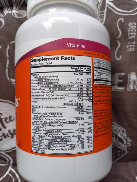 -10% Мультивитамины Daily Vits, NOW Foods, Вітаміни 30 100 120 250