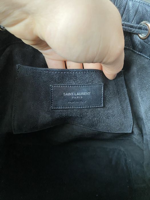 Oryginalna torebka Saint Laurent bucket bag Emmanuelle skórzana
