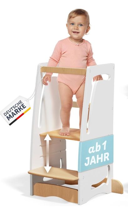 Famifidus Wieża edukacyjna od 1 do 6 roku życia, biała Montessori