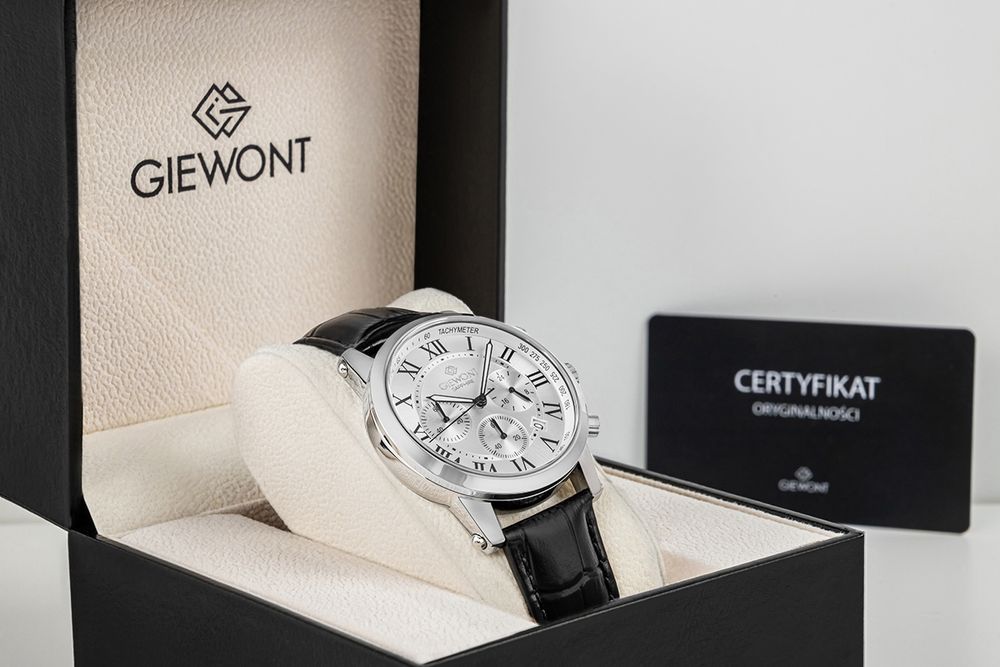 zegarek męski giewont chronograph sapphire srebrny gw6260-a1
