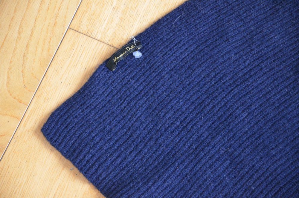 Massimo Dutti cieplutki mięsisty szal granatowy