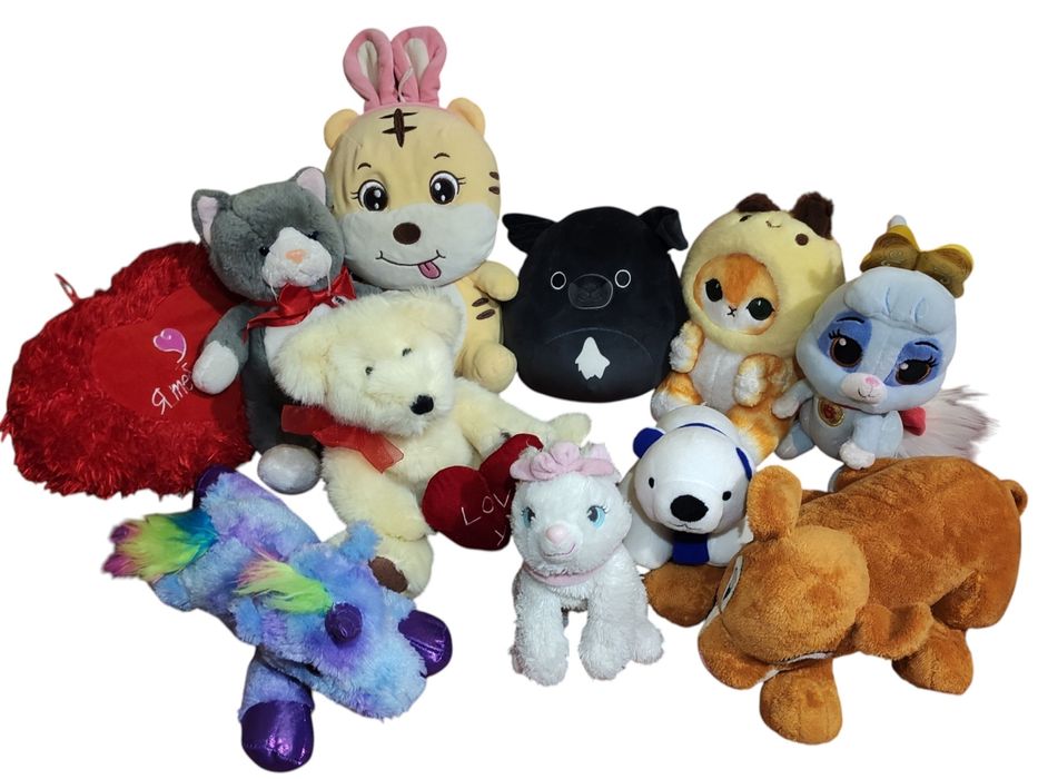 М'які іграшки котик, єдиноріг, собачка, серце, ведмедик