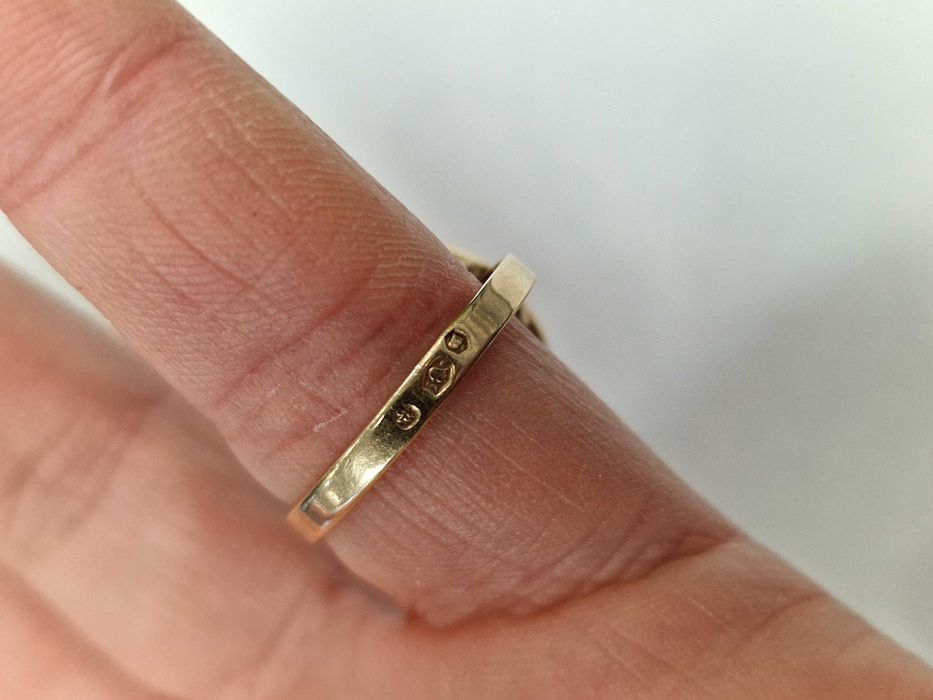 WARMET! Złoty pierścionek/ 585/ 4.83 gram/ R16/ Topaz/ W-wa 1963-86