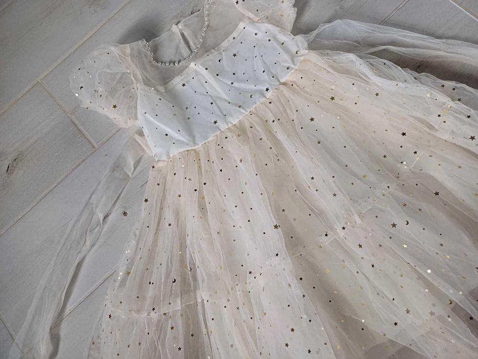 nowa elegancka sukienka tiulowa rozmiar 122-128