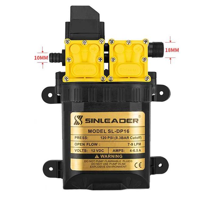 Mini bomba de água elétrica ALTA PRESSÃO 12v 84w 12L/min 8.5 BAR pressão NOVO