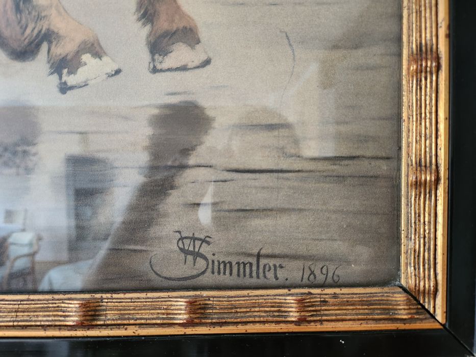 Obraz Wilhelm Simmler 117x94 rama lakowa biedermeier druk artystyczny
