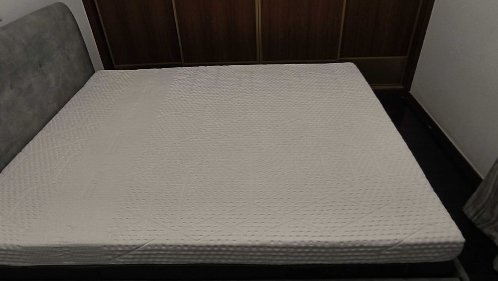 Antarte Double Bed (Integrated Headboard) + Emma Diamond Hybrid Premium Mattress (160x200) — Like New!