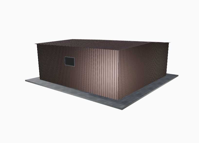 Garaż blaszany 6x6 Brązowy połysk (RAL8017) - podwyższany