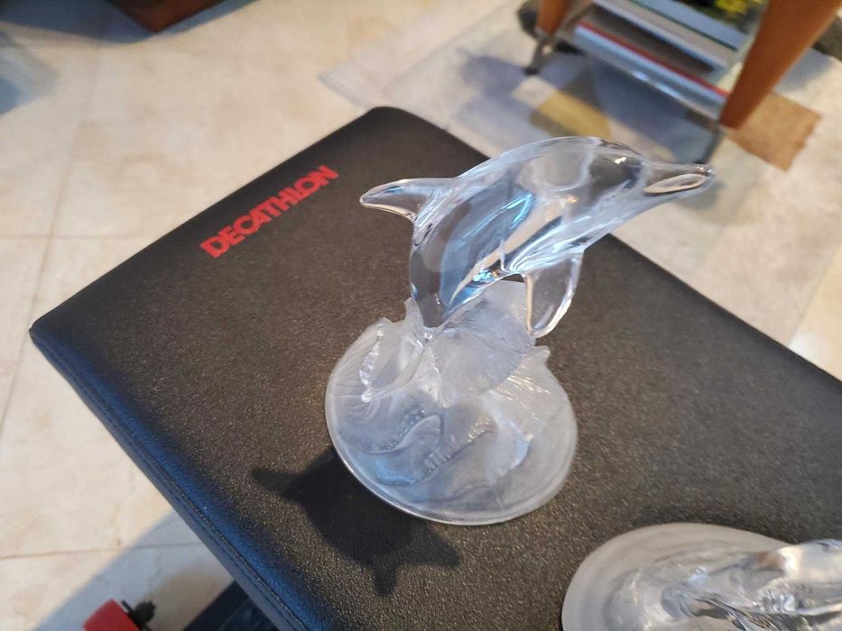 Estatuetas de Animais, em cristal, para decoração.