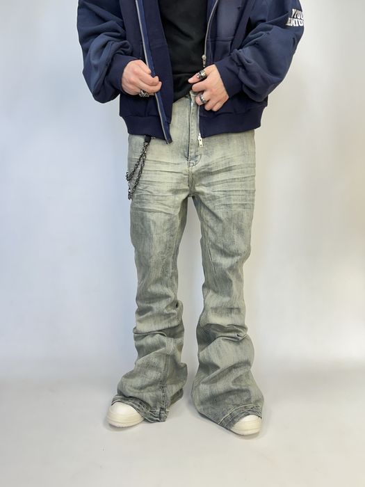 Rick Owens клеш джинси flared кльош джинсы штаны drkshdw синие черные