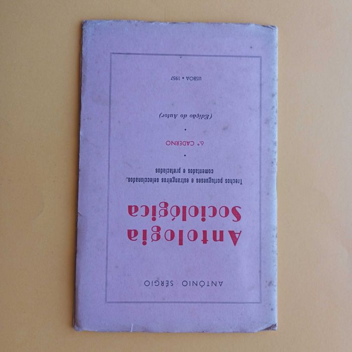 Coleção de Livros Mistos - Antologia Sociológica - Antonio Sérgio