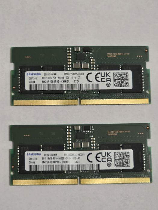 Samsung Pamięć RAM 16 GB - 2x8GB DDR5 Nowe z laptopa.