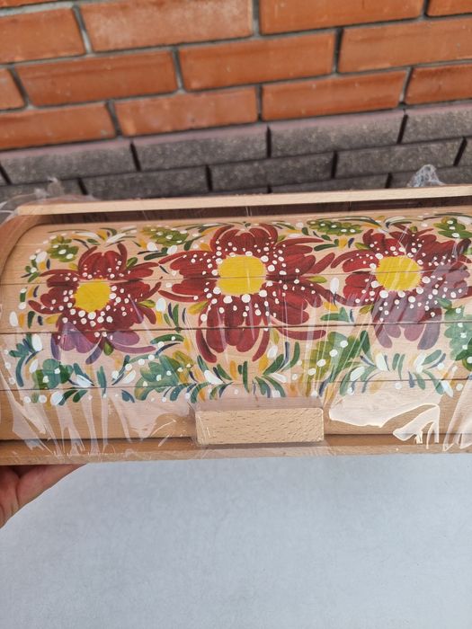 Дерев'яні хлібниці ручної роботи хлібниці розмальовані