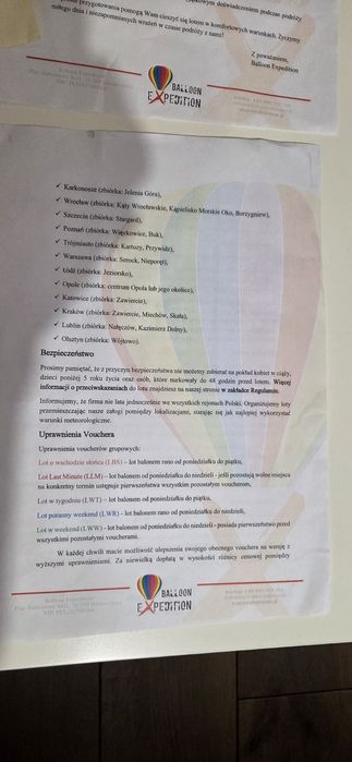 Lot balonem Voucher
