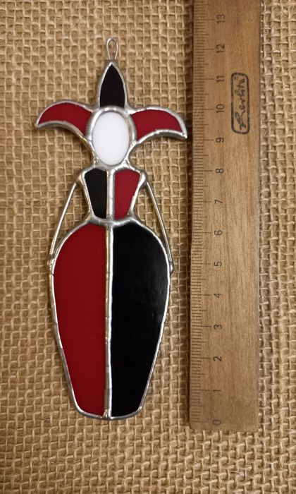 Witrażowe ozdoby choinkowe vintage rękodzieło