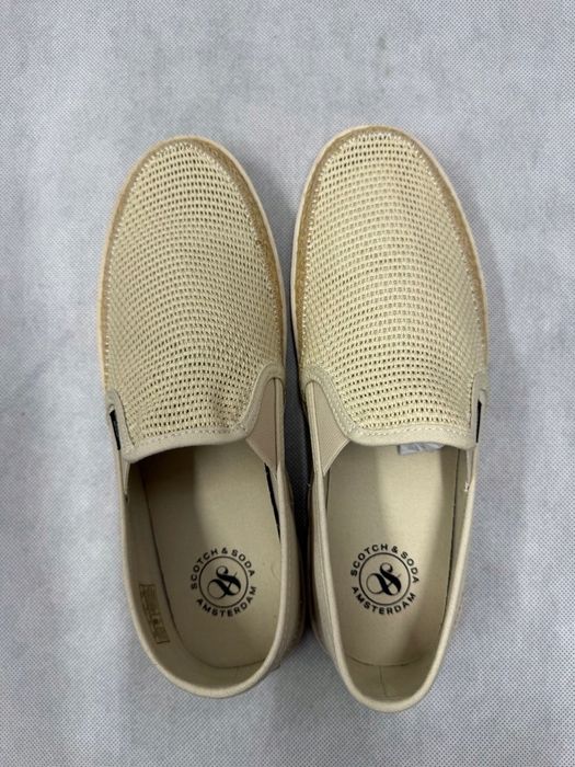 Męskie Mokasyny Espadryle Kremowe Siatkowane Scotch & Soda Izomi R.42