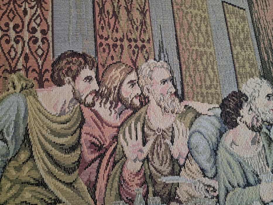 Quadro Grande em Tapeçaria da Última Ceia de Jesus Cristo 177cm x 84cm