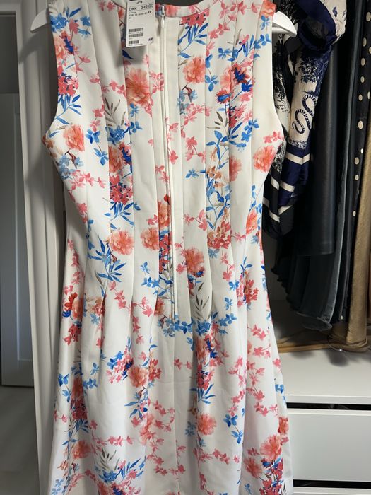 Zwiewna sukienka w kwiatki letnia h&m XL
