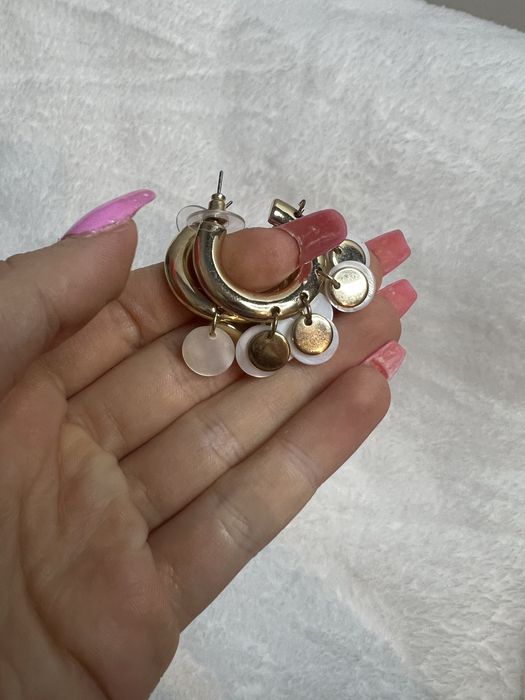 Kolczyki masa perłowa eleganckie szykowne old money boho etno classy