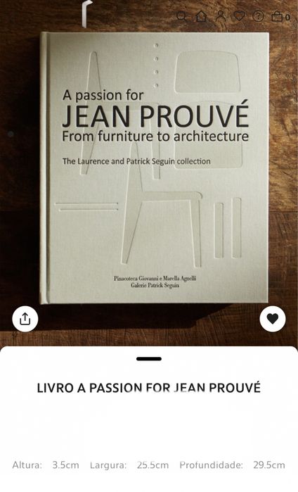 Livro A PASSION FOR JEAN PROUVÉ - NOVO