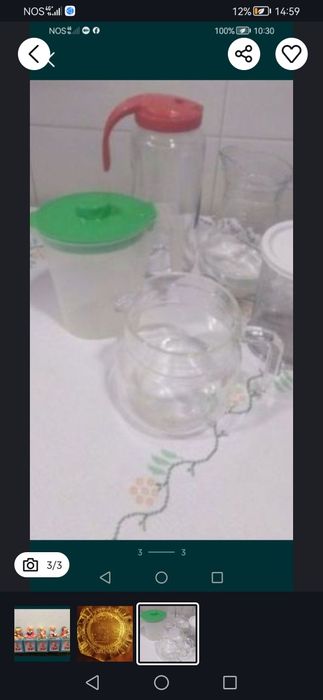 Chávenas almoçoadeiras +tupperware caixas de hambúrguer+peças vidro