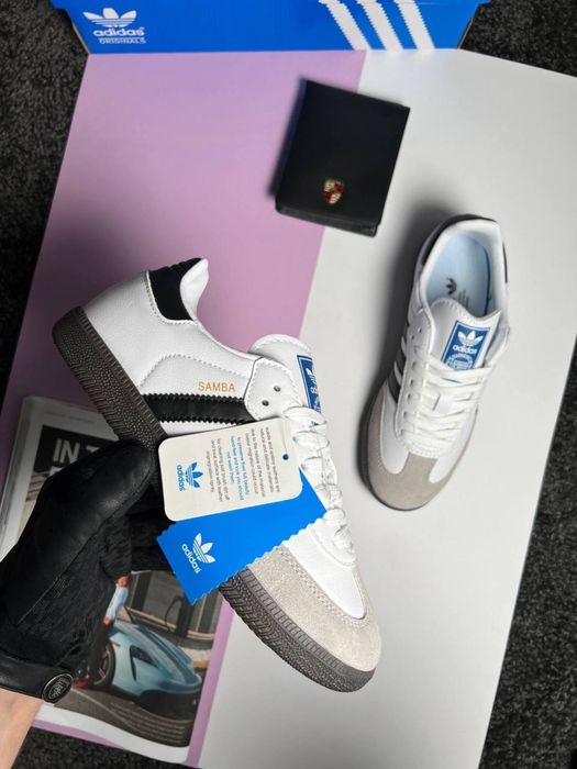 Жіночі кросівки адідас самба Adidas Samba OG Originals White Black