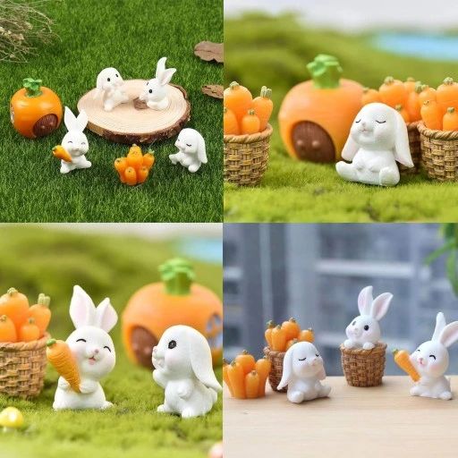zestaw małych króliczków kawaii ozdoba mini