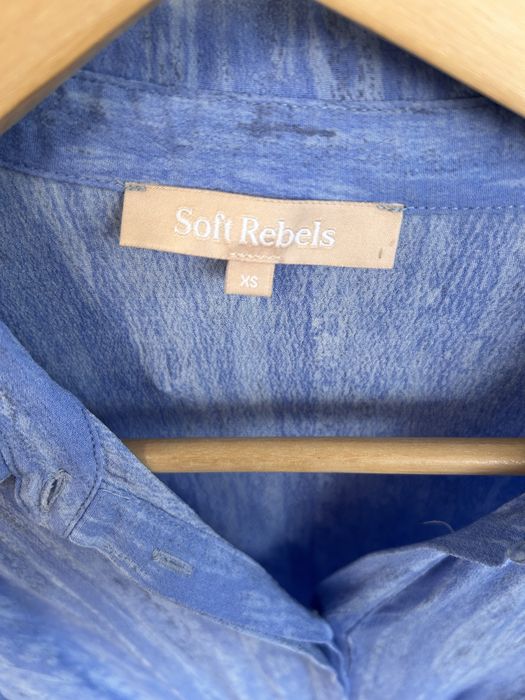 Soft Rebels sukienka niebieska XS 34 kieszenie pufki