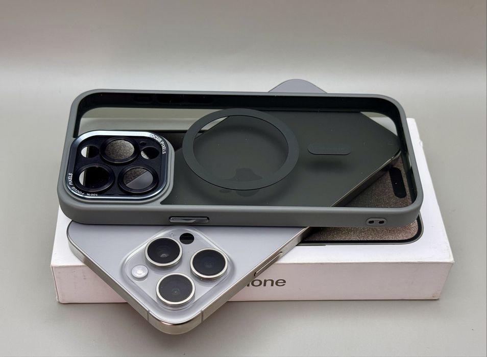 Чехол IPhone 15 Pro Max Natural Titanium MagSafe, 16 Pro Grey MagSafe