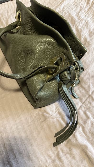 Сумка шкіряна сіра