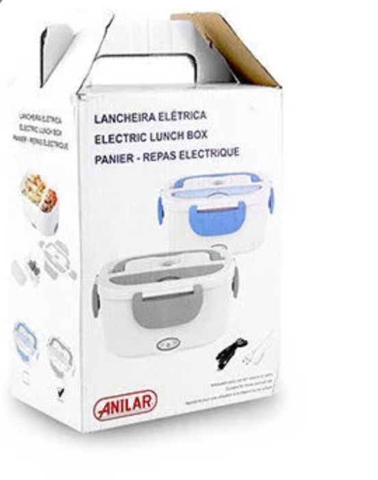 Lancheira elétrica branca e laranja NOVA