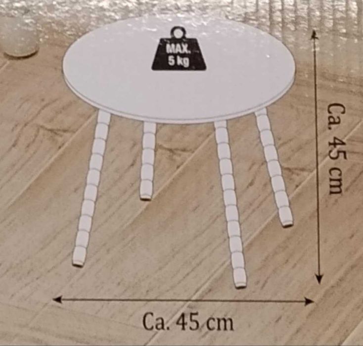 Stolik Kawowy BOHO Biały Nogi KULKI Bubble Legs przedpokój salon dom