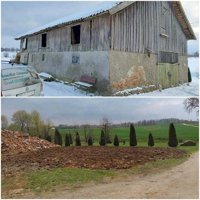Wyburzenia i rozbiórki budynków, stodół, altan, wywóz gruzu, kucie.