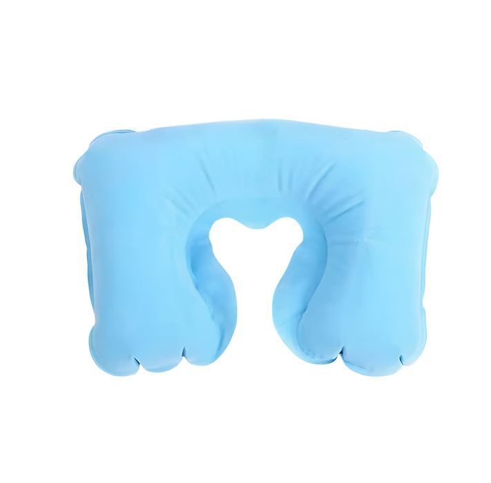 Poduszka dmuchana podróżna zagłówek ergonomiczny turystyczna niebieska