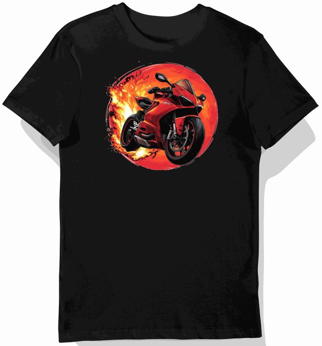 Koszulka męska czarna z motywem Ducati Panigale L