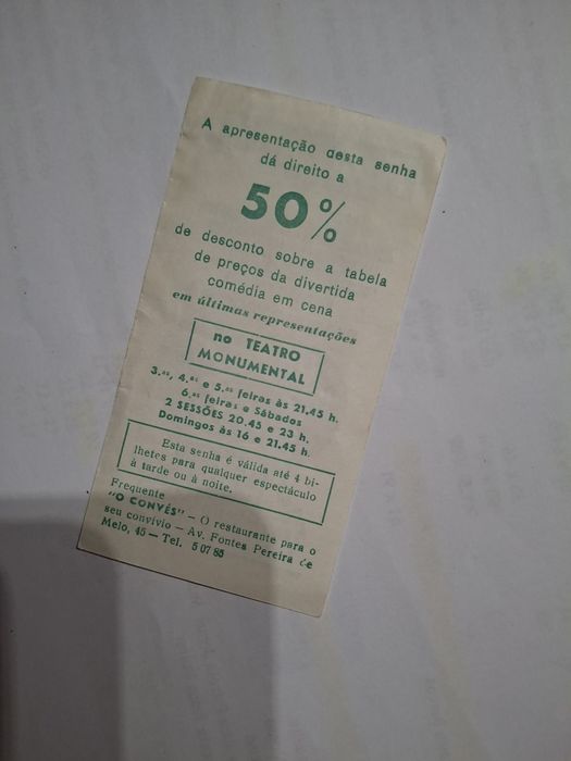 Teatro revista pequeno folheto camilo Oliveira