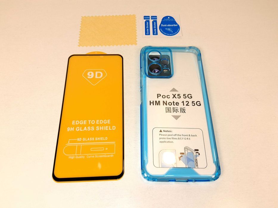 Z066 Etui Niebieskie Xiaomi Redmi Note 12 5G / Poco X5 +Szkło9D Zestaw
