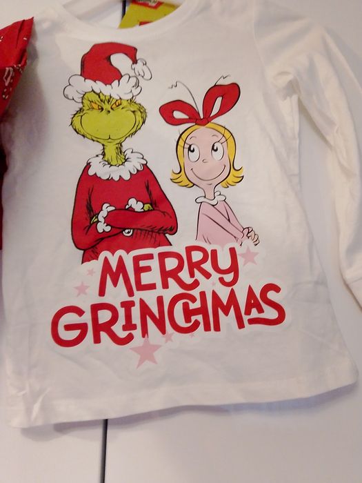 Piżama dziewczęca,Piżama Grinch,Piżama świąteczna Merry Christmas