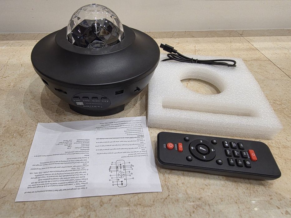 Projektor Gwiazd Rzutnik Nieba Lampka Nocna LED Głośnik Bluetooth