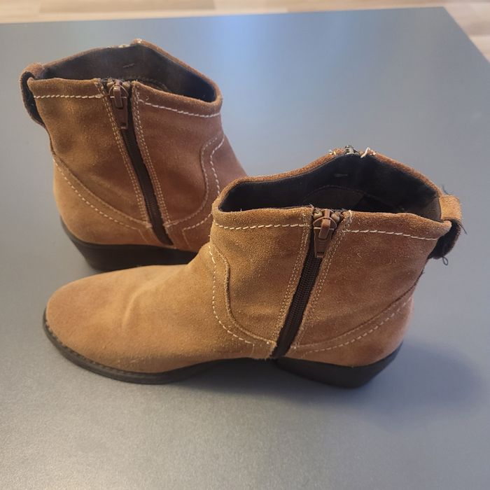 Buty botki skórzane zamszowe brązowe 38
