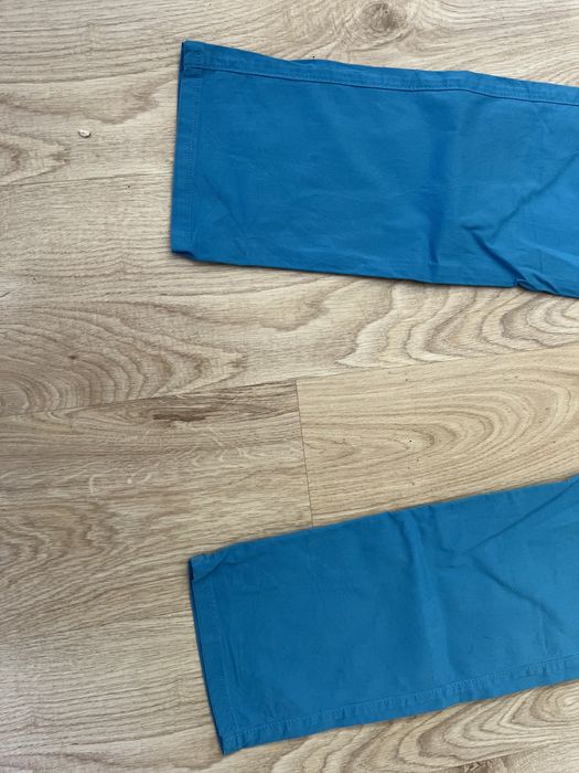 Spodnie z materiału L:32 Van Graaf niebieskie letnie męskie