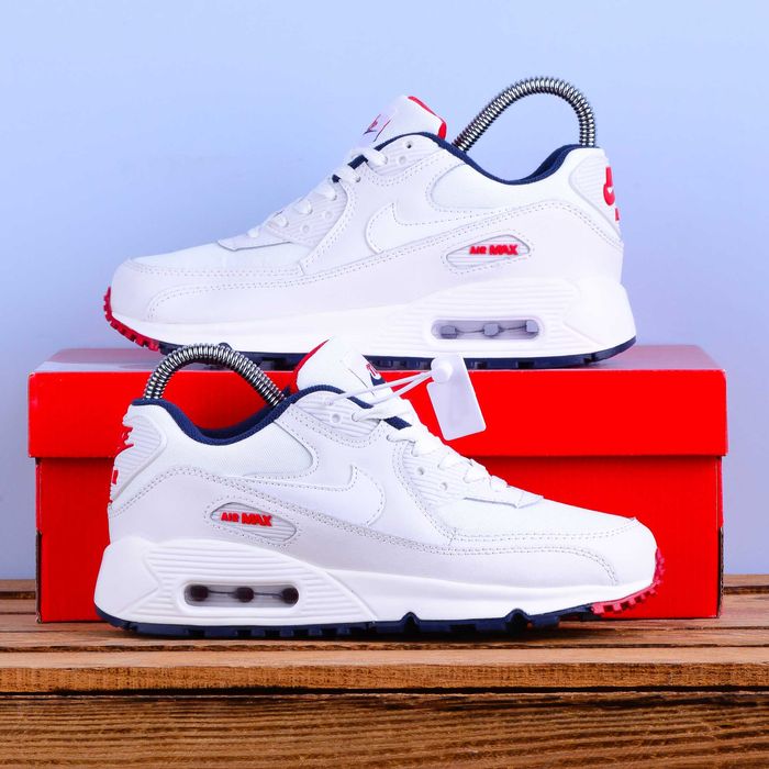 (2317) Кросівки Nike Air Max 90 сірі з білим (37-41) найк найки