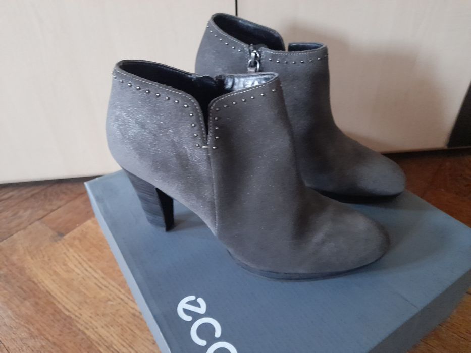 NOWE botki Ecco, roz. 39, szare z ozdobami, na obcasie, 250 pln