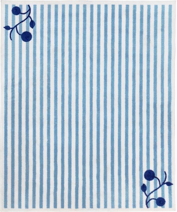 Dywan Gulsparv Ikea dla dziecka niebiesko-biały w paski jagódki nowy!