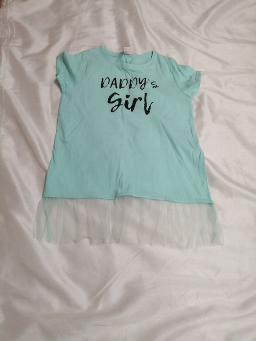 Koszulka dla dziewczynki niebieska, rozmiar 134