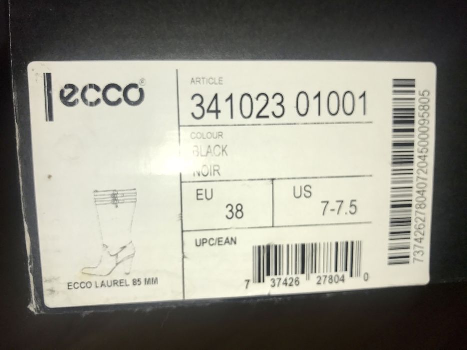 Ecco Сапоги красивые и стильные натуральная кожа 38.5