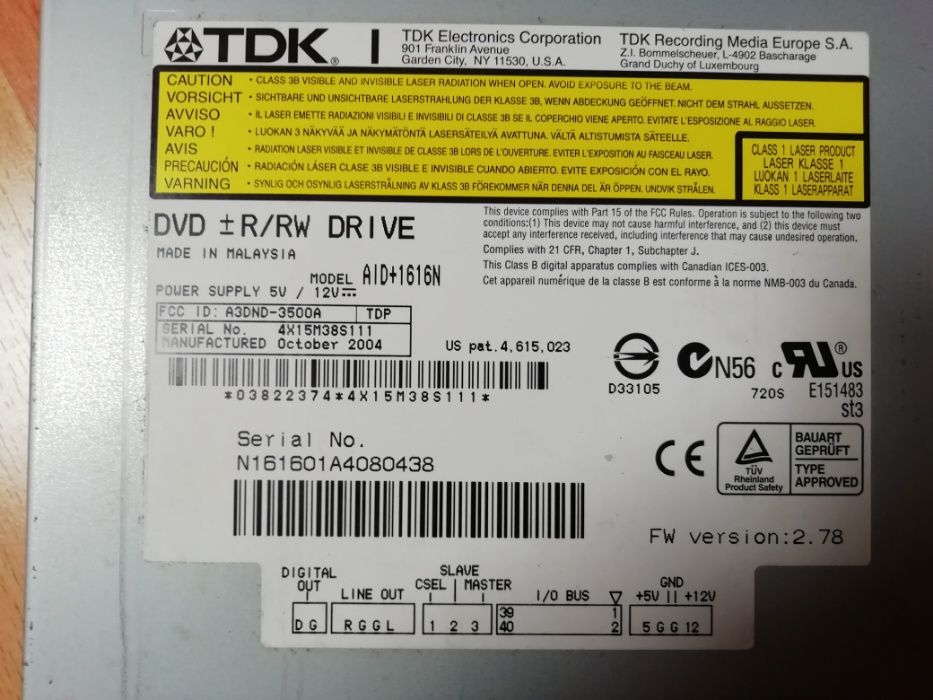 DVD RW Drive tdk
