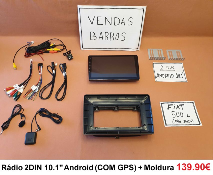 (NOVO) Rádio 2DIN • FIAT • ABARTH • 500 • 500L • 500X • Android 4+64GB
